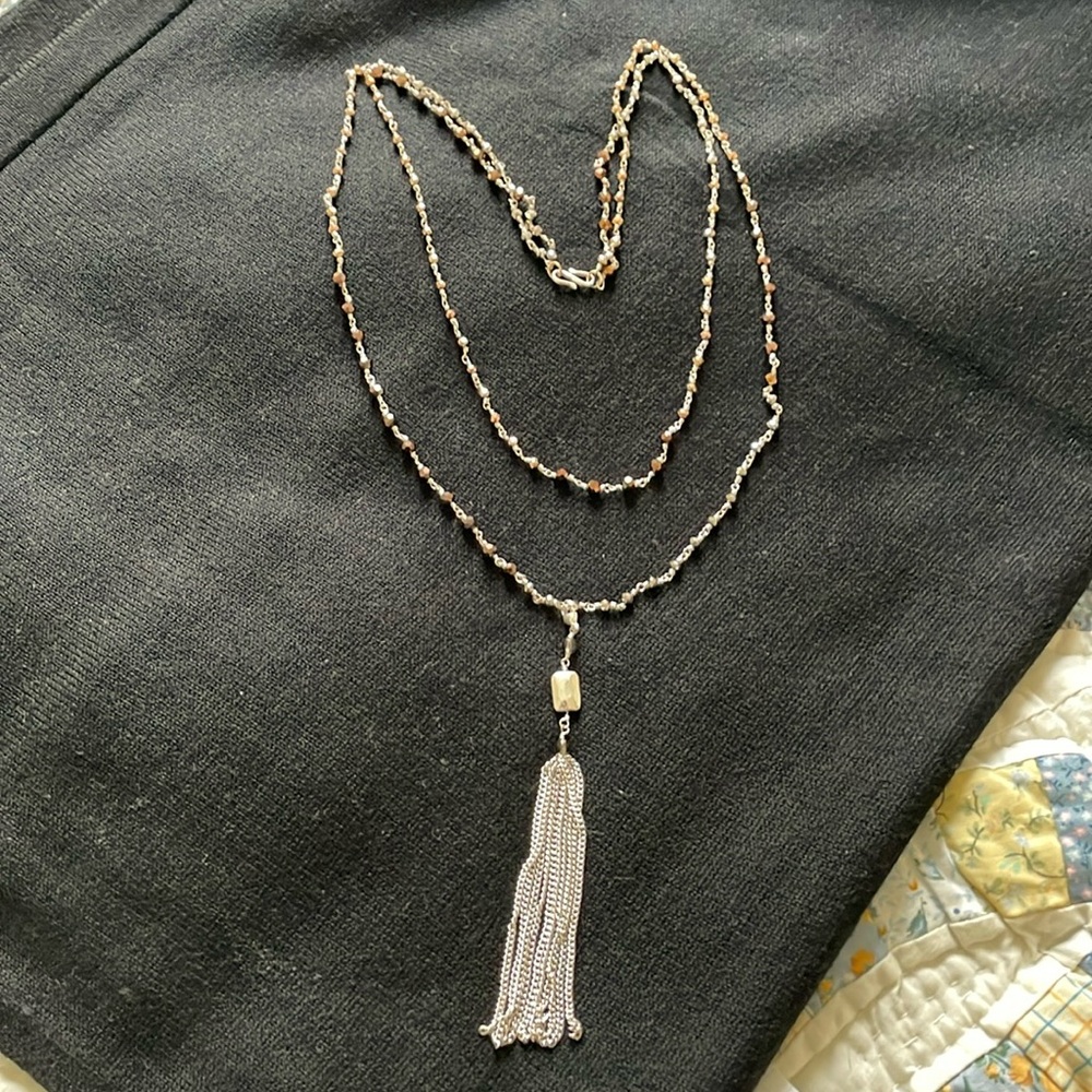 EUC Stella & Dot Gitane Silver Necklace